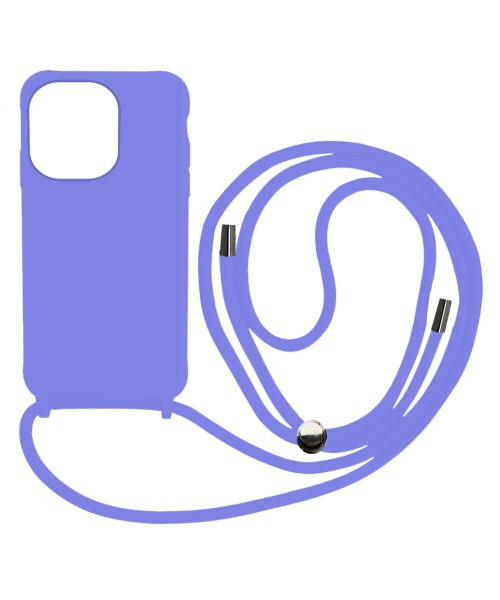 Liquid Back Cover Σιλικόνης με Κορδόνι Για (XIAOMI  REDMI 10A) - Λίλα