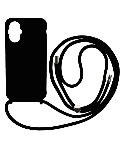 Liquid Back Cover Σιλικόνης με Κορδόνι Για (XIAOMI  POCO M5 ) - Μαύρο