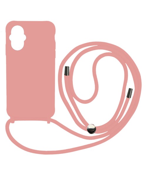 Liquid Back Cover Σιλικόνης με Κορδόνι Για (XIAOMI  POCO M5 ) - ροζ