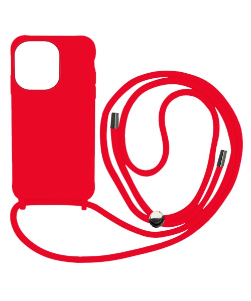 Liquid Back Cover Σιλικόνης με Κορδόνι Για (XIAOMI  REDMI 10A) - Κοκίνο