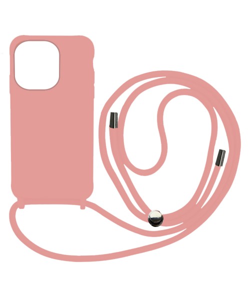 Liquid Back Cover Σιλικόνης με Κορδόνι Για (XIAOMI  REDMI 10A) - ροζ