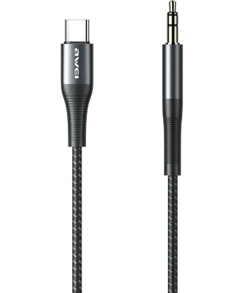 AWEI CL-116T AUX καλώδιο USB Type-C σε 3.5mm  1m - Mαύρο