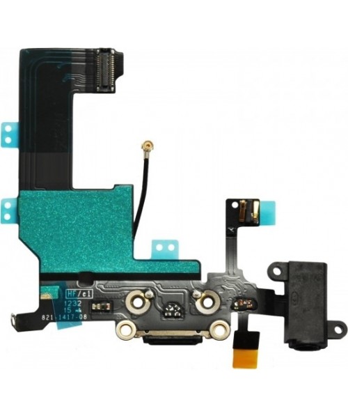 OEM Καλωδιοταινία Φόρτισης / Charging Flex And Audio Jack Για Iphone 5C Black