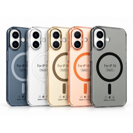 Premium Σκληρή Πλαστική Θήκη iPhone 16 με Magnetic Ring