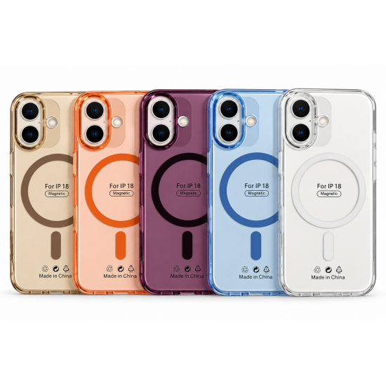 Premium Σκληρή Πλαστική Θήκη iPhone 18 με Magnetic Ring
