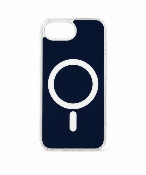 Θήκη iPhone 17e Magnetic Ring με Διάφανο Περίγραμμα – Navy Blue