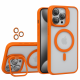 Transparent iPhone 16 Case with MagSafe, Kickstand & Camera Lens Protection – Shockproof orange