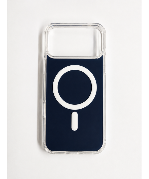 Θήκη MagSafe για iPhone 17 Pro  Max Διάφανη με Μπλέ Πλάτη
