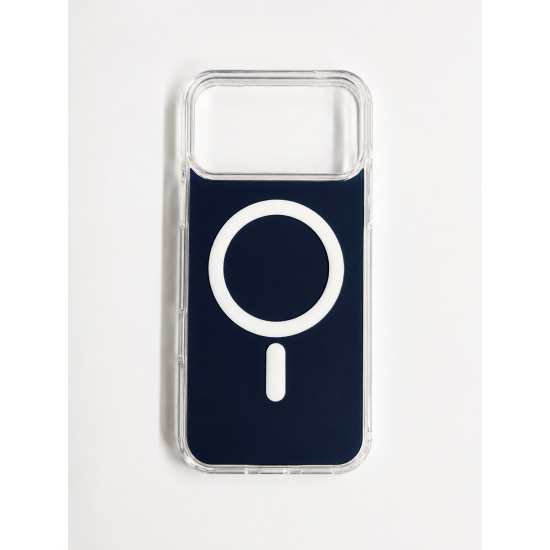 Θήκη MagSafe για iPhone 17 Pro  Max Διάφανη με Μπλέ Πλάτη