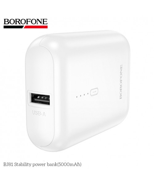 Borofone BJ81 Power Bank 5000mAh 18.5W με Θύρα USB-A Λευκό
