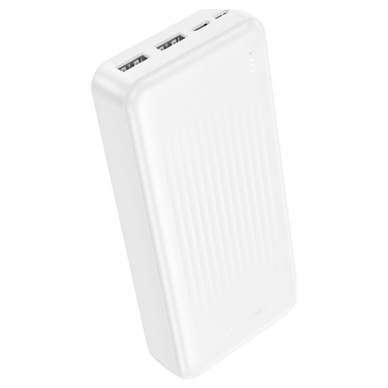 Borofone BJ78A Power Bank 20000mAh με 2 Θύρες USB-A Λευκό