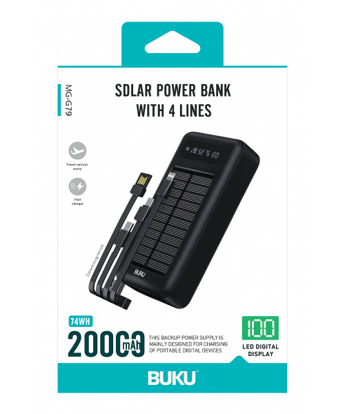  BUKU Solar Power Bank MG-G79 20000mAh