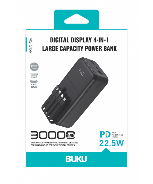 BUKU Solar Power Bank MG-G166 30000mAh