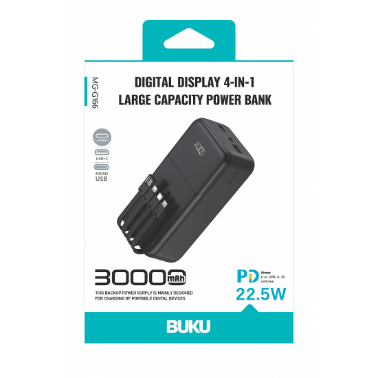 BUKU Solar Power Bank MG-G166 30000mAh