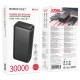 Borofone BJ80B Clever 2xUSB + Type C QC 3.0 22,5W PD 20W Power Bank Εξωτερική Μπαταρία 30000mAh - Black