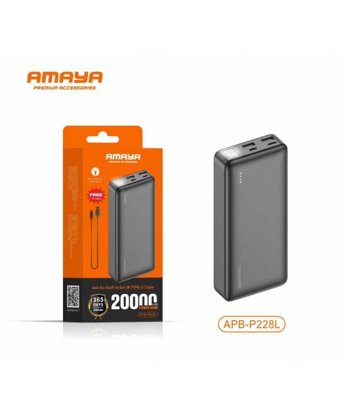 Power Bank 20.000mAh με 2 USB Θύρες και Φακό LED – APB-P228L