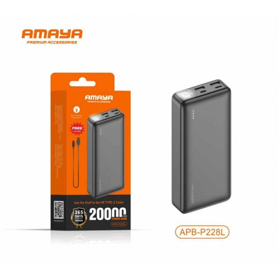 Power Bank 20.000mAh με 2 USB Θύρες και Φακό LED – APB-P228L