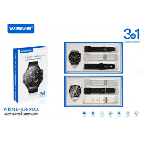 Smartwatch WISME X56 Max – Πολυλειτουργικό Ρολόι με Αλλαγή Λουριών