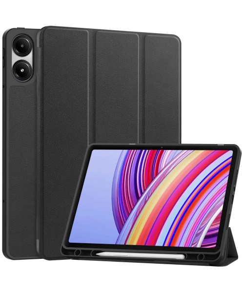 Θήκη για Redmi Pad Pro 12.1″ (2024) με Υποδοχή για Πενάκι – Μαύρο / PU Leather