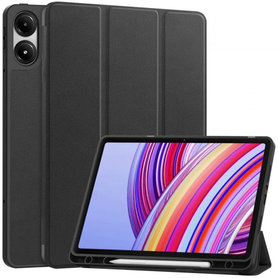 Θήκη για Redmi Pad Pro 12.1″ (2024) με Υποδοχή για Πενάκι – Μαύρο / PU Leather