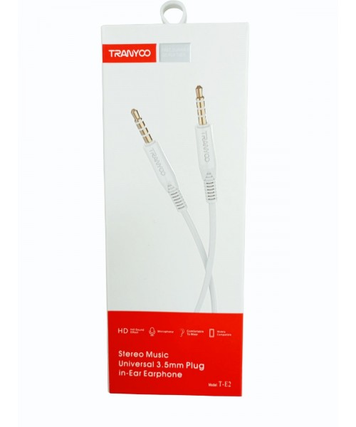 Καλώδιο ήχου Tranyoo 3.5mm - T-E2 - Λευκό
